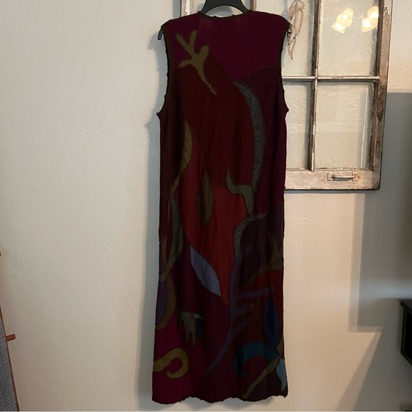 PERUVIAN CONNECTION 100% Alpaca Intarsia Duster Maxi Sweater Vest Size L - Picture 4 of 8